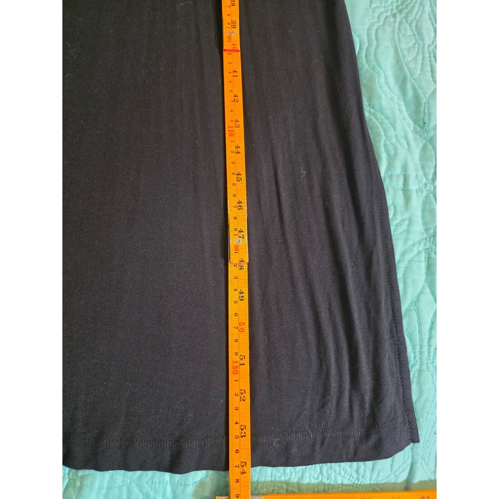 Soma Black Maxi Dress Short Sleeve Pocket Rayon Stretch XL Lounge Gown - Picture 11 of 11